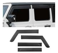 JOYTUTUS Protector de Lluvia Compatible con Wrangler JL de 4 Puertas, deflectores de Ventana Lateral para JL & Gladiator JT 2018-2024, Viseras de ventilación de Ventana de Perfil bajo, Frontal y