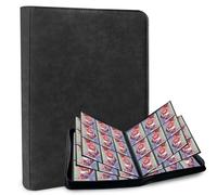 JOYUE Álbum de recortes de tarjetas grandes, álbum de tarjetas coleccionables, álbum de colección de tarjetas, color negro, 9 bolsillos, 540 tarjetas, carpeta de poliuretano para tarjetas TCG, MTG