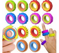 JOYVOVO 12 Anillos Fidget Giratorios de Silicona, Juguetes Sensoriales Antiestrés para Niños y Adultos, Alivio de Ansiedad TDAH Autismo, Relleno Bolsas Fiesta Cumpleaños Regalo
