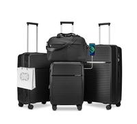 Joyway Juego de 4 Maletas, Equipaje Set de Cabina Viaje, Ultraligero PP Rígidas Giratorias de 360°, Trolley Maleta Expandibles con Cerradura TSA Incluidas 1 Bolsa Impermeable