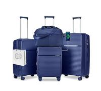 Joyway Juego de 4 Maletas, Equipaje Set de Cabina Viaje, Ultraligero PP Rígidas Giratorias de 360°, Trolley Maleta Expandibles con Cerradura TSA Incluidas 1 Bolsa Impermeable