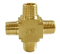 Joywayus Adaptador de tubo de latón NPT macho de 1/4 pulgadas, conector acoplador de tubo para agua, gas y aceite