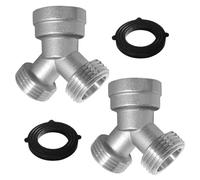 Joywayus Conector en forma de Y GHT de latón chapado en níquel de 3/4 pulgadas para mangueras de secadora de vapor y lavadora (paquete de 2)