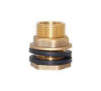 Joywayus Conector macho de latón macizo para tanque de agua de 1-1/2 pulgadas hembra de 2 pulgadas con 2 anillos de goma estabilizadores
