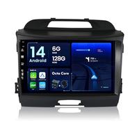 JOYX - [6G+128G] - Android 14 Autoradio para Kia Sportage (2010-2015) - Built-in DSP/Carplay/Android Auto - Gratis LED Cámara Mic - 9 Pulgada 2 DIN - Apoyo Dab 4G WLAN BT Volante 360-Cámara Fast-Boot