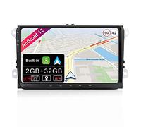 JOYX Android 12 Autoradio Compatible Golf/Skoda/Seat/Polo -【2G/32G】 - Inalámbrica CarPlay + Android Auto - Gratis Cámara Trasera - 9 Pulgada 2 DIN - Dab Volante Fast-Boot 4G WLAN BT DSP Split-Screen