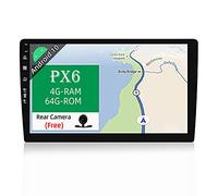 JOYX PX6 Android 10 Autoradio - 4G-RAM 64G-ROM - 10.1 Pulgada - GPS 1 DIN - Cámara Trasera Gratis - Soporte Dab HDMI 4K-Video Mandos de Volante 4G WiFi Bluetooth4.0 MirrorLink CarAutoplay - A72 Cortex