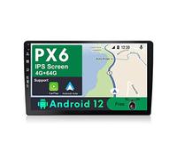 JOYX PX6 Android 10 Autoradio - 4G-RAM 64G-ROM - 9 Pulgada - GPS 1 DIN - Cámara Trasera Gratis - Soporte Dab HDMI 4K-Video Mandos de Volante 4G WiFi AHD-Cámara BT4.0 MirrorLink CarAutoplay -A72 Cortex