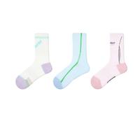 Joyxien 3 pares - Calcetines de algodón peinado a cuadros blancos y negros para mujer - R8968 Chase the Wind and Leap across the River