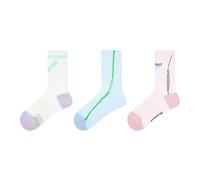 Joyxien 3 pares de calcetines finos de algodón peinado para mujer, absorbentes del sudor, transpirables, sencillos, exquisitos, R8968 Lea by the Wind, Altoa única