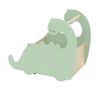Joyz Juguetero Infantil con Balda Abierta 57x31,5x49cm Madera Verde-Naturaleza Diseño Dino Caja de Jueguetes con Ruedas Práctica y Decorativa Andador con Espacio de Almacenaje para Habitación de Niños