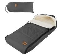 Joyz Saco Cubrepiés para Bebé Manta Capazo Antracita de Poliéster 94x48x10 cm Forro Cálido para Invierno Universal Reposacabezas y Cremallera para Cochecito/Silla de Paseo con Aberturas para Cinturón