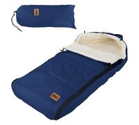 Joyz Saco Cubrepiés para Bebé Manta Capazo Azul de Poliéster 94 x 48 x 10 cm Forro Cálido para Invierno Universal Reposacabezas y Cremallera para Cochecito/Silla de Paseo con Aberturas para Cinturón
