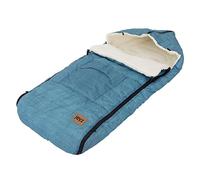Joyz Saco Cubrepiés para Bebé Manta Capazo Azul Vaquero Poliéster 94x48x10 cm Forro Cálido para Invierno Universal Reposacabezas y Cremallera para Cochecito/Silla de Paseo con Aberturas para Cinturón