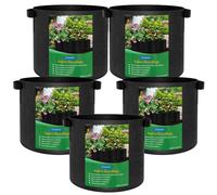 Joyzakzak 5 unidades de 40 l, 11 l, 15 l, 20 l/30 l, macetas de tela de alta calidad, 40 l, tela resistente a desgarros, bolsas de plantas, bolsas de tela no tejida, macetas para patatas (5 unidades