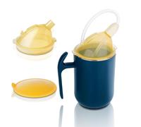 Joyzan 3 en 1 Prueba de Derrames, 400ml Vasos Antiderrames para Adultos Discapacidad Ancianos Personas Mayores Taza Boquilla con Asa Pajita Silicona Dos Tapas Vaso Acer Inox Beber Agua Dieta Líquida