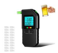 Joyzan Alcoholímetro, Prueba de Alcoholemia con 20 Boquillas Medidor de Alcohol Alta Precisión con Pantalla LCD Digital Analizador de Aliento Probador Sensor Dual Detector para Uso Fiestas Casa