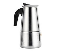 Joyzan Cafetera de Acero Inoxidable, Italiana en Inoxidable Inducción para Espresso Compatible con Gas Vitrocerámica Uso Doméstico y Oficina Válvula Seguridad Mango Anti Quemaduras Cocina Eléctrica