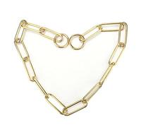 Joyzan Collar Cadena Perro, Metal Collare Estrangulamiento Fuerte Ajustable Dorado Eslabone Adiestramiento Cachorro Mascota Deslizante Metálico Perro Masticable Antitirone Aire Libre Entrenamiento