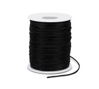 Joyzan Cuerda de Nylon Negro, 0.8mm x 100m Cordón Nudo Pulsera Satén Macramé Hilo Nailon String para Hacer Joyas Trenzadas Manualidades Bordado Cuentas Chino Bricolaje Collares Fabricación Manualidade