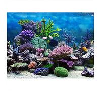 Joyzan Fondo de Acuario, Decoraciones para Peceras 3D Imágenes Póster Adhesivo PVC Calcomanías Adhesivas Coral Subacuático Papel Tapiz Decorativas Paisaje Pecera Etiqueta Pared Cartel Tanque Peces