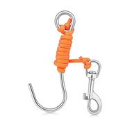 Joyzan Gancho de Arrecife Único, Seguridad Cable Buceo Cueva Submarina Deriva Acero Inoxidable Corriente único Línea Antipérdida Hebilla Liberación Rápida Cordón Bobina Espiral Submarinismo Reef