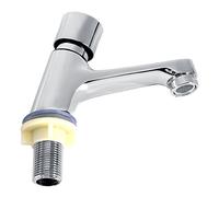 Joyzan Grifo de Retardo Tiempo, Accesorios Para Lavabo Agua Fria Cocinas Baños y Lavanderías con Filtro Cocina Bañera Fácil Instalación Tiempo Retraso 4 6 Segundos Cierre Automatico Cromado el Hogar