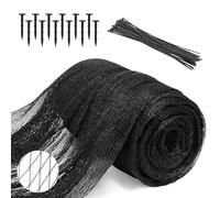 Joyzan Malla Antipajaros, 4x6m Red Antipajaros 15x15mm Redes de Caza Pajaros con 12 Estacas y 30 Bridas Reutilizable Malla Antipalomas para Jardines Huertos Frutales Plantas Flores Estanques Negro