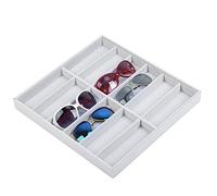 Joyzan Organizador Gafas de Sol, 12 Rejillas Estuche Colección Joyas las Lentes Almacenamiento del Estante Sostenedor Nillos Brazalete Titular Pendientes Compartimiento Exhibición Bandeja Terciopelo