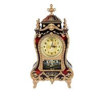 Joyzan Reloj de Mesa Plástico Vintage, Relojs Antiguo Estilo Europeo con 12 Canciones para Informar el Tiempo Funciona Pilas Diseño Montado Pared Sala Estar Dormitorio Estudio Oficina y Mercados