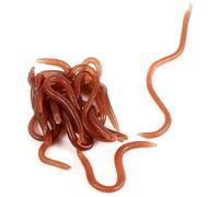 Joyzan Señuelo Pesca Blando Gusano, 10cm Cebos de Pesca Artificiales Lombriz Falso Suave Realistas Viva Cebo Lombrice Accesorio Aparejo Caja Pescadore Simulado Anzuelo Calado Gancho Rojo Oscuro