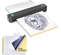 Joyzan Termocopiadora Tattoo, Impresora Termica Tattoo Tatuar Transfer con 20 Hojas Papel Transferencia Máquina de Tatuajes para Principiantes Artistas Compatible Teléfono PC Bluetooth USB Inalámbrica