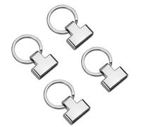 Joyzol Accesorios para llavero, 4 cierres de muñeca con llavero, cierres de cordón de 25 mm para correa de llavero de coche, suministros de fabricación de bolsos (plateado)