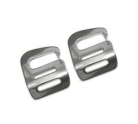 Joyzol Hebillas onduladas con gancho en G, 2 hebillas de acero inoxidable con puerta de empuje de resorte, mosquetones para exteriores, Plateado, 3/4inch(21mm)