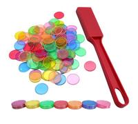 JOZMMZEOOA 1 Bastón Bastón Magnético 100 Plástico Fichas de Bingo,Varitas Magnéticas Juego Bingo 17mm Cartones para Contar Fichas Escolares y de Juego
