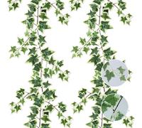 JOZMMZEOOA 180CM Hiedra Artificial,2 Piezas Plantas Artificiales Decorativas Colgantes Enredaderas Artificiales Decorativas Planta Realistas,para Decoracion Hogar Habitación Pared (Blanco Verde)