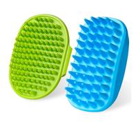 JOZMMZEOOA 2 Piezas Perro Cepillo Baño, Cepillo Gatos Perro Pelo Corto con Asa Bucle Mascotas Accesorios Groomify Care Brush Removedor Pelo,para Elimina Pelos Muertos Polvo Suciedad (Azul/Verde)