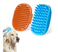 JOZMMZEOOA 2 Piezas Perro Cepillo Baño, Cepillo Gatos Perro Pelo Corto con Asa Bucle Mascotas Accesorios Groomify Care Brush Removedor Pelo,para Elimina Pelos Muertos Polvo Suciedad (Azul/Naranja)