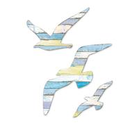 JOZMMZEOOA 3 piezas de gaviota de madera para decoración de pared, decoración temática de playa, decoración de pared de madera de aves marinas para sala de estar, dormitorio, hotel, decoración de