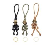 JOZMMZEOOA 3 Piezas Llaveros Personalizados,Llavero Soldados Esqueleto Trenzado Coche Personalizados Llavero Paracord Hombre Calavera Lanyard Colgar,para Bolsos Motocicletas y Accesorios Clave