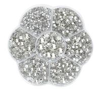 JOZMMZEOOA 3000PCS Diamantes para Manualidades 7 Tipos Destello Diamantes Brillantes Manualidades 1,5-4,8mm Rhinestones Pedreria Cristal Hotfix,para Adecuado Regalos Artesanales (Plata)