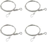 JOZMMZEOOA 4 Piezas Cable de Acero Inoxidable,1.5 MM * 2M Cable Acero Ajustable con Gancho Tensores Alambre Tensor Cuerda Tendedero,para Colgar Lámparas Marcos Fotos Ropa Tendedero Cortinas