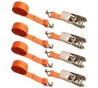 JOZMMZEOOA 4 Piezas Cinchas de Amarre, Tensor de Carraca Eslingas de Amarre Ajustable Longitud Correas Tensoras de Presión Cinchas de Amarre Correas con trinquete (5M - Gancho Doble)