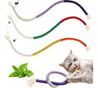 JOZMMZEOOA 4 Piezas Juguete Gato, 4 Colores Juguete Interactivo Gato Cuerda para Masticar para Gatos Juguete Cuerda Cat Chew Toys Juguetes Gatos，para el Cuidado de la Salud Bucal