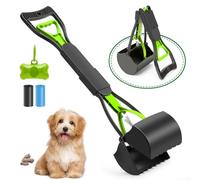 JOZMMZEOOA 4 Piezas Recoge Cacas Perros 45CM Recogedor Plegable Caca Perros Recoger Cacas Gran Capacidad con Agarre Cómodo Recogedor Excrementos Perro Pala con Mango Largo,para Pasear al Perro
