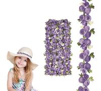 JOZMMZEOOA 5 Yardas/4.57 M Encajes y Puntillas 20mm Pasamaneria Puntilla Adhesiva Ribetes Costura Bordado Encaje Puntillas Costura,para Manualidades Costura Boda Fiesta Decoración Hogar (Púrpura)