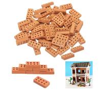 JOZMMZEOOA 50 Piezas Ladrillos Miniatura,Mini Ladrillos Maquetas Tejas Miniatura Manualidades Construir Casa Miniatura Ladrillos,per FAI da Mattoncini Case Delle Bambole Diorami Giardini Fatati