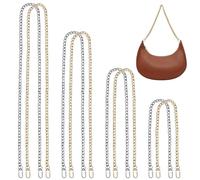 JOZMMZEOOA 8 Piezas Cadena Bolso Metal,Oro Plata Cadena Bolso 120/80/60/40 CM Cadenas Bolsos Mujer Bandolera Asas Crochet Accesorios Correas Reemplazo Bolsos,para Correas Cadena Planas Bricolaje