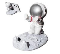 JOZMMZEOOA Astronauta Soporte Movil Mesa,Phone Holder Lindo Interesante Soportes Movil Portatil Soporte de Escritorio 10.8CM Holder,para iPhone,iPad,Soporta de Escritorio (Manos-Plata)