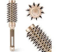 Jozmmzeooa Cepillo Redondo Para el Secador 25mm Cerdas de Jabalí IóNicas Cepillo Redondo Pelo,Formulado con Tecnología Nano-Ion para Rizar y Alisar, se Cabello Brillante y Sin Frizz